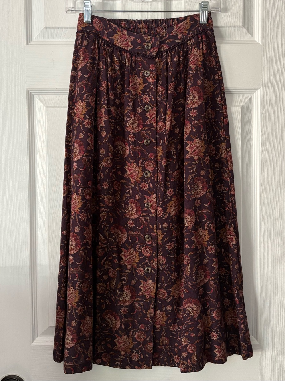 Disturbia Burgundy Floral Maxi Skirt